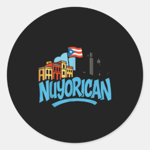Brooklyn Nuyorican Puerto Rican Cultural Design Classic Round Sticker