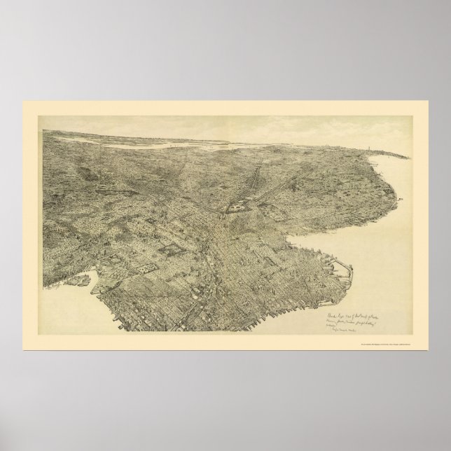 Brooklyn, NY Panoramic Map - 1897 Poster (Front)
