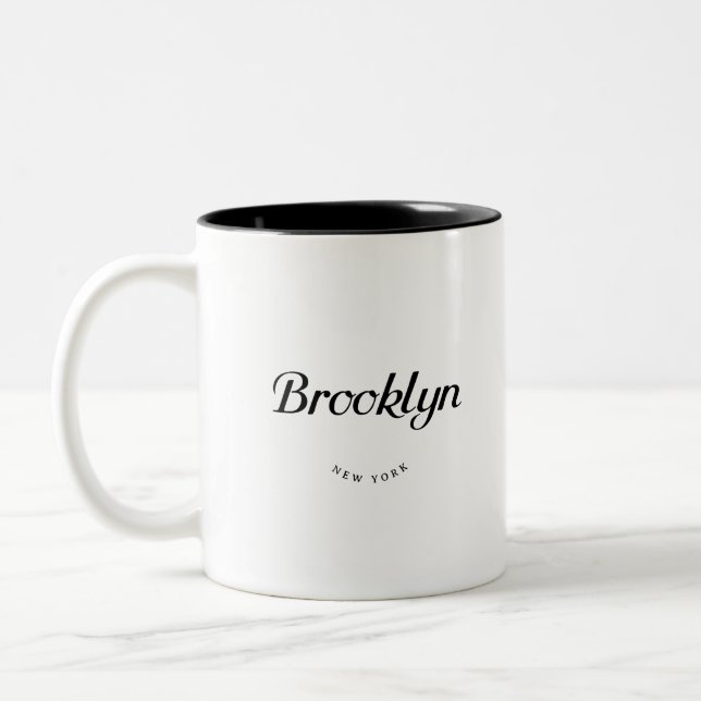 Brooklyn NY Two-Tone Coffee Mug (Left)