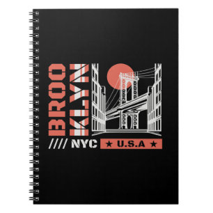 Brooklyn NYC Bridge Graphic Urban New York Notebook