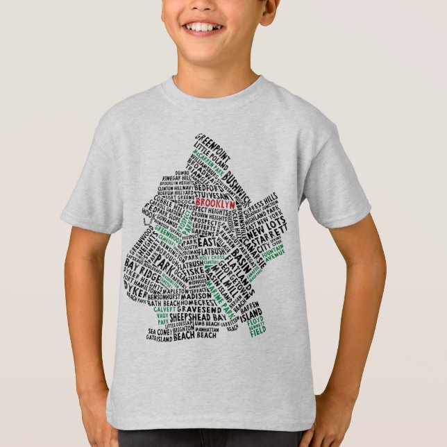 Brooklyn NYC Typography Map Tee (Front)