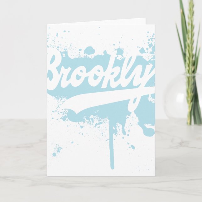 Brooklyn Painted Blue Greeting Card (Front)