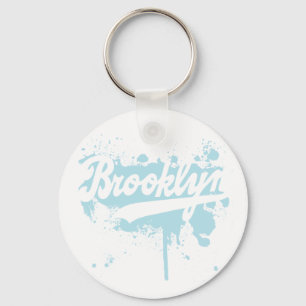 Brooklyn Painted Blue Keychain