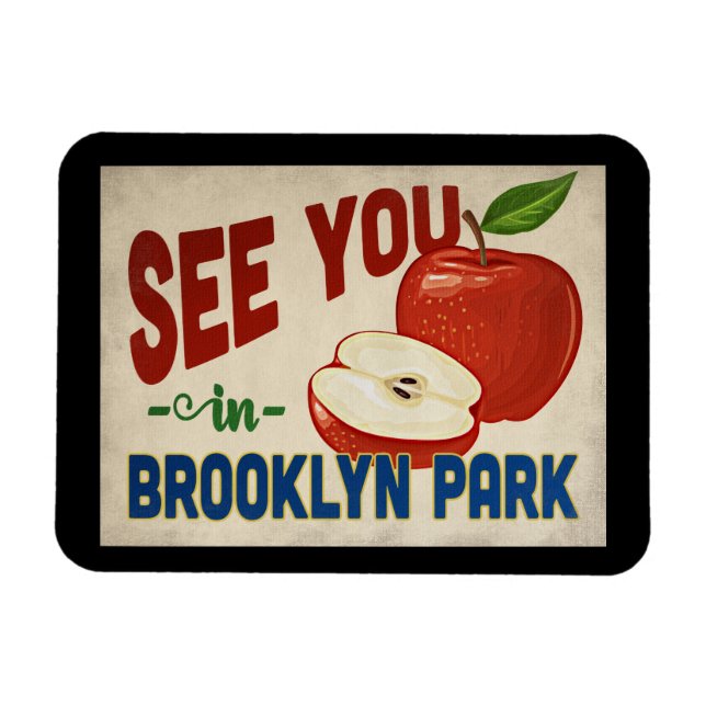 Brooklyn Park Minnesota Apple - Vintage Travel Magnet (Horizontal)