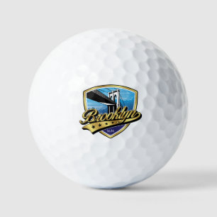 Brooklyn Shield and Swoosh Design Golf Balls