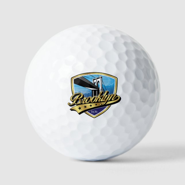 Brooklyn Shield and Swoosh Design Golf Balls (Front)
