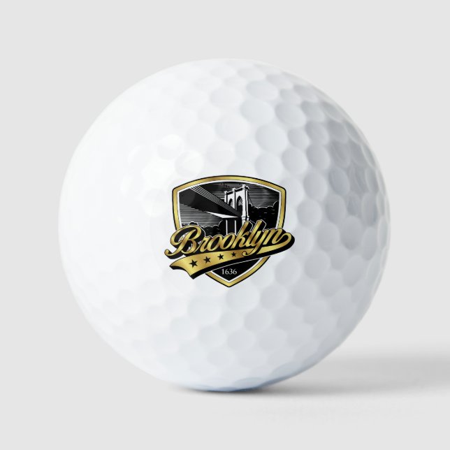 Brooklyn Shield Logo Design Golf Balls (Front)