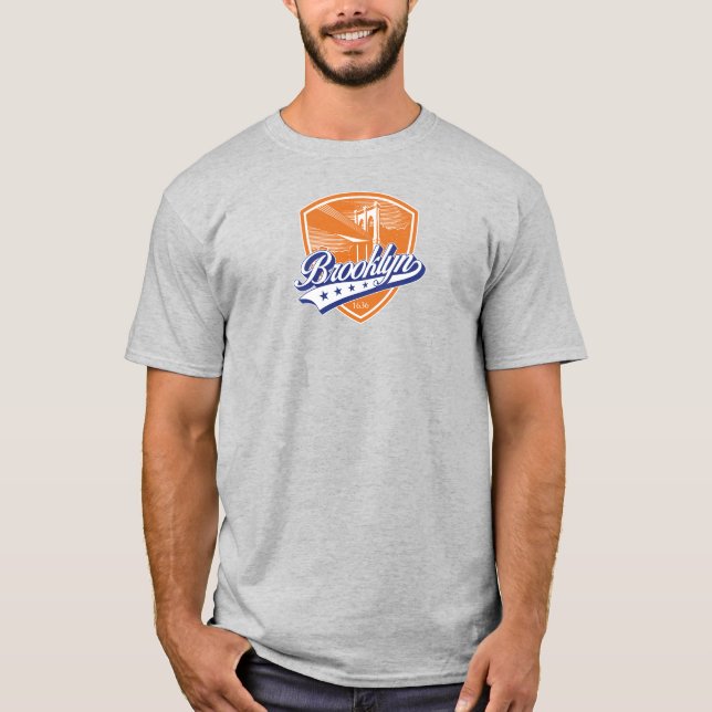 Brooklyn Shield with Swoosh Design T-Shirt (Front)