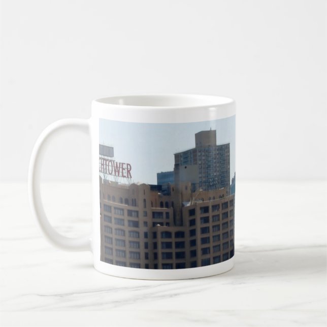 Brooklyn Skyline Watchtower Building Mug (Left)