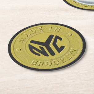 Brooklyn Subway Token Round Paper Coaster