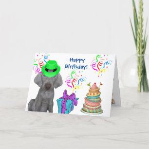 Brooklyn the Weimaraner's Birthday Blast Holiday Card