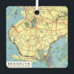 Brooklyn Vintage Map Metal Tree Decoration<br><div class="desc">An old postcard map of Brooklyn New York.</div>