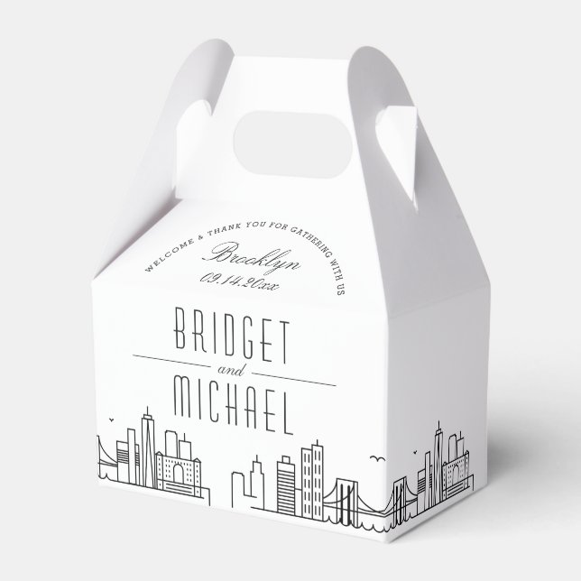 Brooklyn Wedding | City Skyline  Favour Box (Front Side)