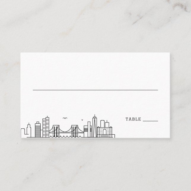 Brooklyn Wedding | Place Cards Front and Back (Front)