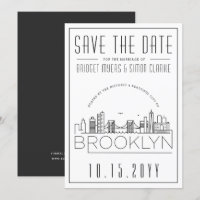 Brooklyn Wedding | Stylised Skyline Save the Date