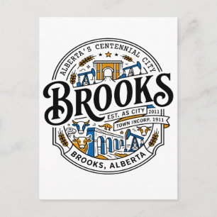 Brooks Alberta Canada Municipal Emblem Illustratio Postcard