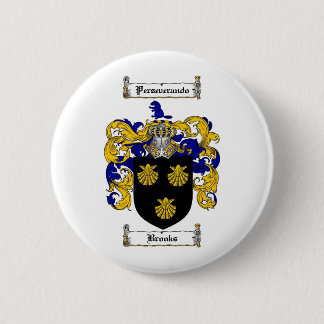 BROOKS FAMILY CREST -  BROOKS COAT OF ARMS 6 CM ROUND BADGE