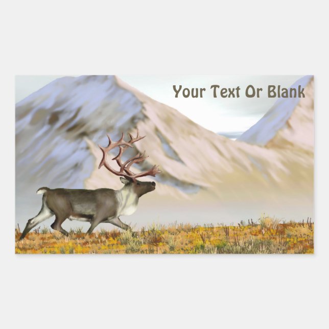 Brooks Range Caribou Rectangular Sticker (Front)