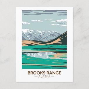 Brooks Range Mountains Alaska Vintage Postcard