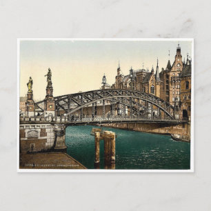 Brooksbridge, Hamburg, Germany rare Photochrom Postcard