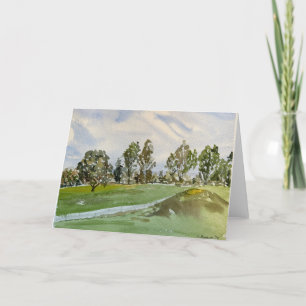Brookside Golf Course No. 1 Watercolor Thank You Card