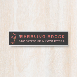 Brookstone Babbling Brook (2" x 8"), Silver Door Sign