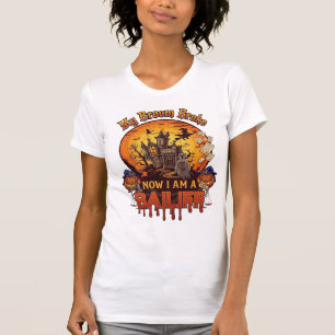 Broom Broke Bailiff Halloween Ghost Court Pumpkins T-Shirt