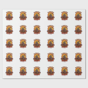 Broom Broke Bailiff Halloween Ghost Court Pumpkins Wrapping Paper