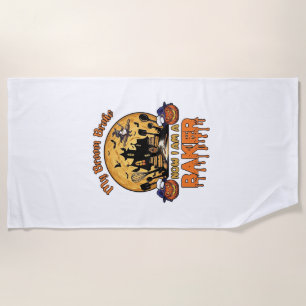 Broom Broke Baker Halloween Witch Chef Pumpkin_1 Beach Towel