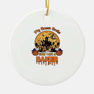 Broom Broke Baker Halloween Witch Chef Pumpkin_1 Ceramic Tree Decoration