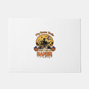 Broom Broke Baker Halloween Witch Chef Pumpkin_1 Doormat