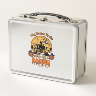 Broom Broke Baker Halloween Witch Chef Pumpkin_1 Metal Lunch Box