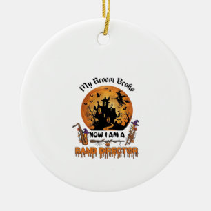 Broom Broke Band Director Halloween Haunted House Ceramic Tree Decoration