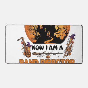 Broom Broke Band Director Halloween Haunted House Desk Mat