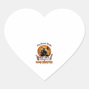 Broom Broke Band Director Halloween Haunted House Heart Sticker
