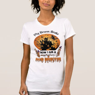 Broom Broke Band Director Halloween Haunted House T-Shirt