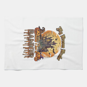 Broom Broke Banker Halloween Haunted House Witch P Tea Towel