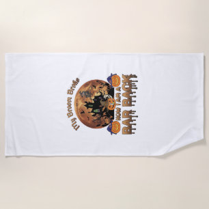 Broom Broke Bar Back Halloween Haunted House Witch Beach Towel