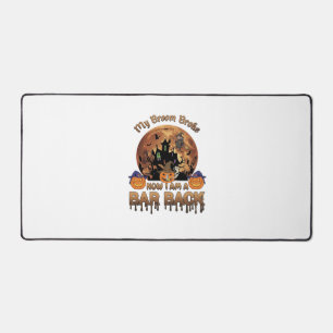 Broom Broke Bar Back Halloween Haunted House Witch Desk Mat