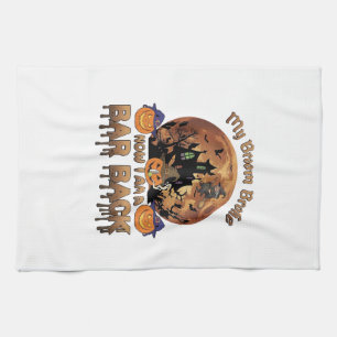 Broom Broke Bar Back Halloween Haunted House Witch Tea Towel