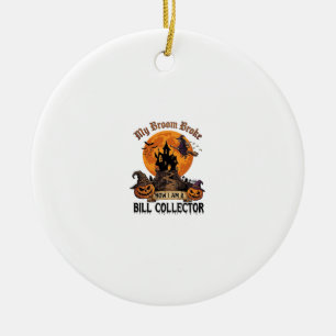 Broom Broke Bill Collector Halloween Haunted House Ceramic Tree Decoration
