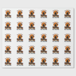 Broom Broke Bill Collector Halloween Haunted House Wrapping Paper