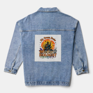 Broom Broke Biologist Halloween Haunted Castle Pum Denim Jacket