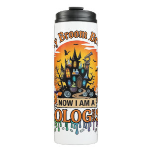 Broom Broke Biologist Halloween Haunted Castle Pum Thermal Tumbler