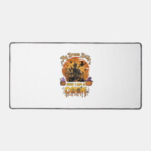 Broom Broke Cook Halloween Haunted House Cauldron Desk Mat