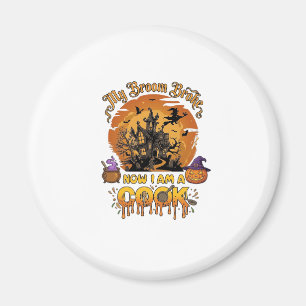 Broom Broke Cook Halloween Haunted House Cauldron Magnet