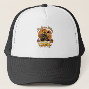 Broom Broke Cook Halloween Haunted House Cauldron Trucker Hat