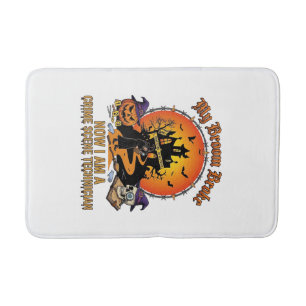 Broom Broke Crime Scene Technician Halloween Witch Bath Mat
