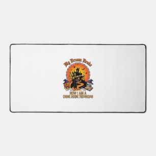 Broom Broke Crime Scene Technician Halloween Witch Desk Mat