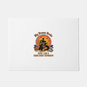 Broom Broke Crime Scene Technician Halloween Witch Doormat